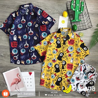 [🍌Banana]- Áo sơ mi hoạt hình ma Boo (M, L, XL)