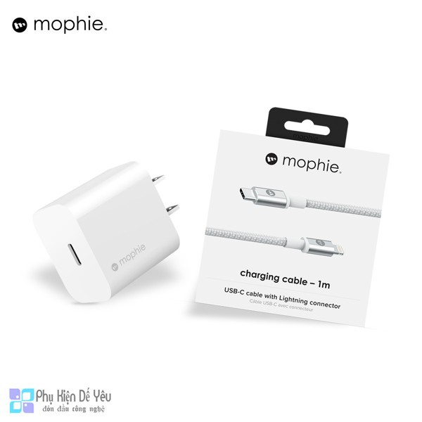 Combo sạc nhanh USB-C PD 18W và cáp USB-C to Lightning Mophie