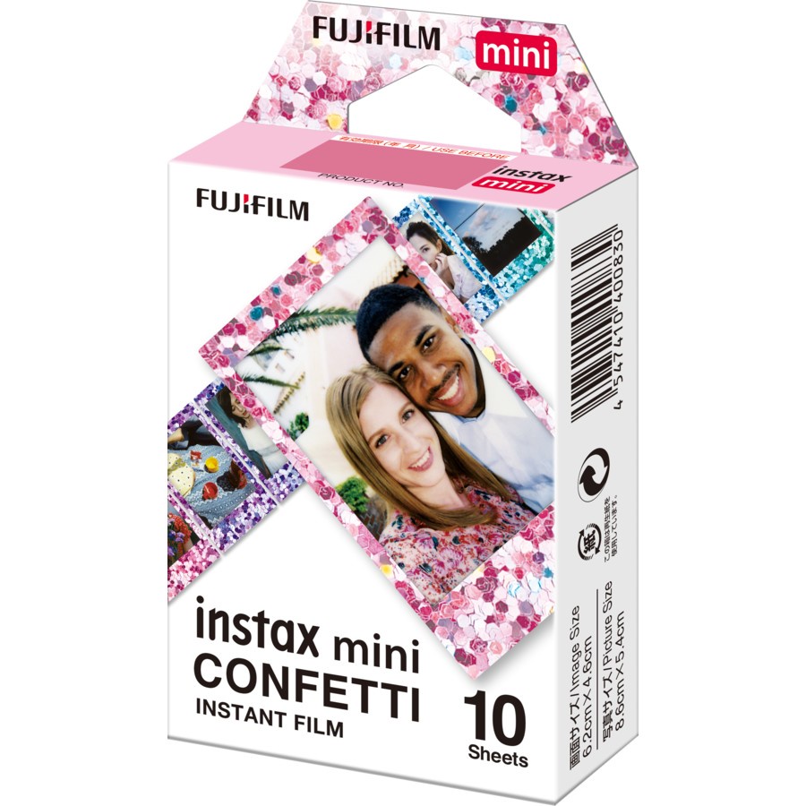 FILM INSTAX MINI CONFETTI - Viền Confetti - Giấy in ảnh cho máy chụp lấy liền chính hãng date 2023-2024