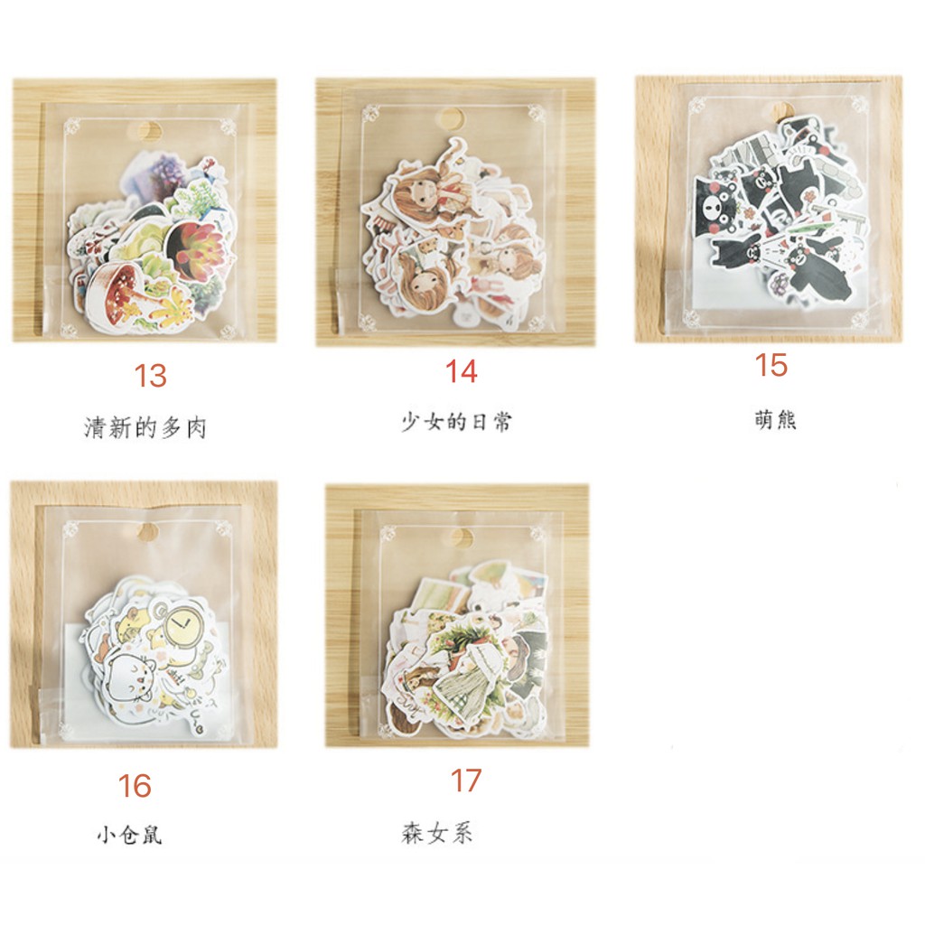 Set 20-40 Sticker Trang Trí Dễ Thương