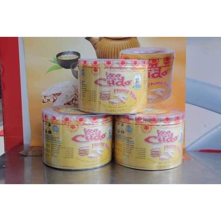Đặc Sản  Kẹo Cu đơ Phong Nga - Chính gốc Hà Tĩnh, Hộp Nhựa Mica