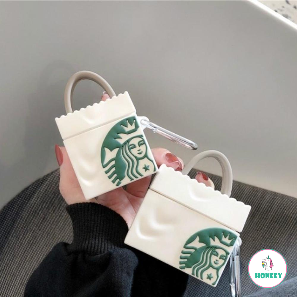 STARBUCKS Vỏ Đựng Bảo Vệ Hộp Sạc Tai Nghe Airpods 1 / 2 Hình Túi Starbuck