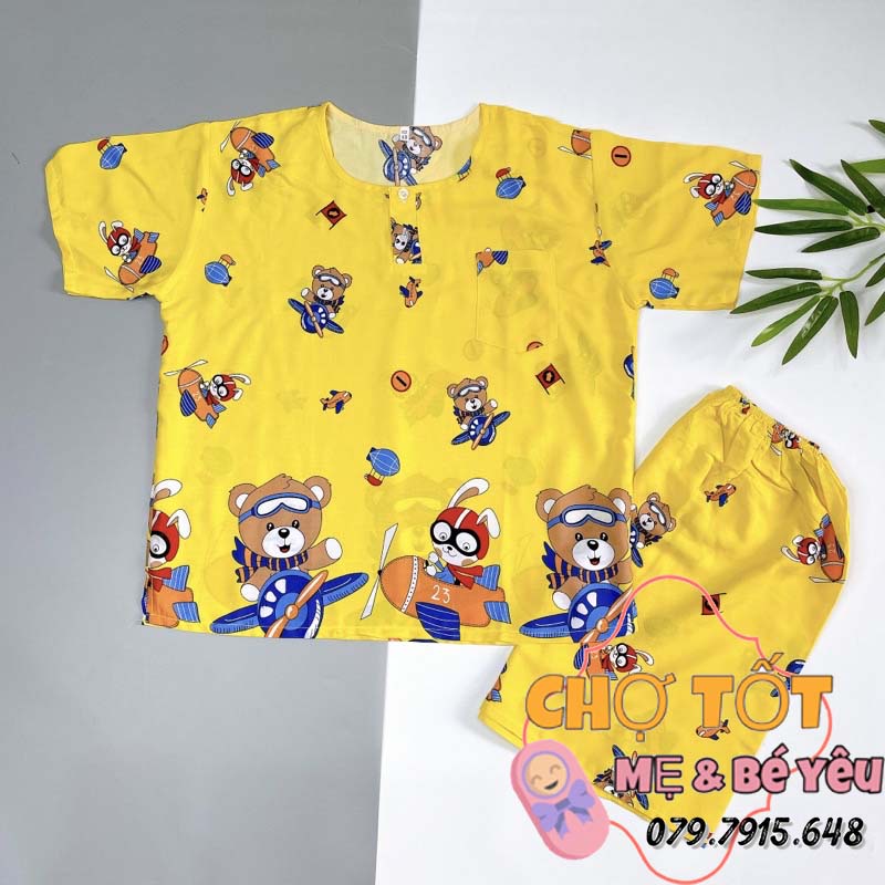 Bộ Ton, Bộ Lanh Tay Ngắn Bé Trai Size Đại (LANH 2 DA LOẠI 1 ÍT RÚT BỀN ĐẸP)