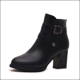 Giày Boot Nữ Cao Gót Đế Cao 7Cm Da Pu G032