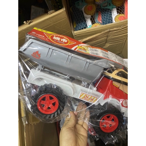 đồ chơi xe ô tô công trình cho bé size to,xe ben cẩu trộn móc chất nhựa khỏe dày dặn