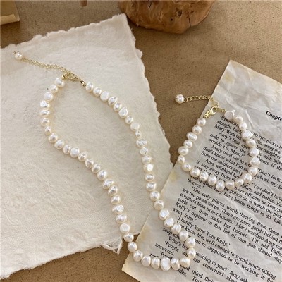 Bộ Trang Sức Ngọc Trai Hạt Dẹt Size 6ly Trẻ Trung- Ngọc Trai Trường Thịnh