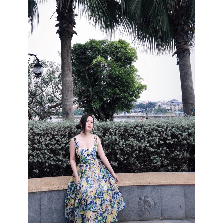 ĐẦM XÒE HOA LỤA ĐI CHƠI KẾT HỢP DỰ TIỆC QUÝ PHÁI SANG CHẢNH PU THỜI TRANG HHP