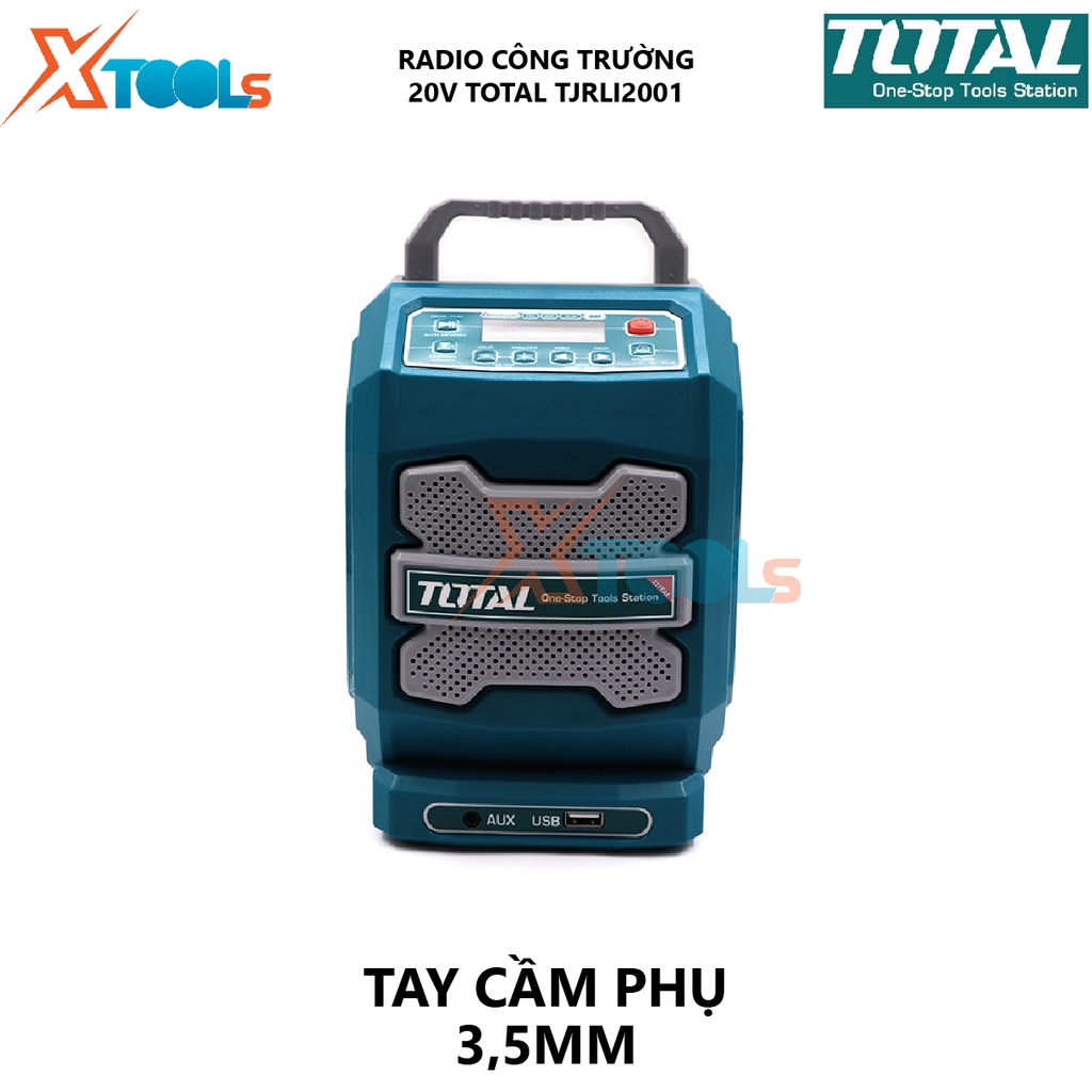 Radio công trường dùng pin TOTAL TJRI2001 lan truyền thông tin phạm vi rộng có kết nói bluetooth [XSAFE][XTOOLs]