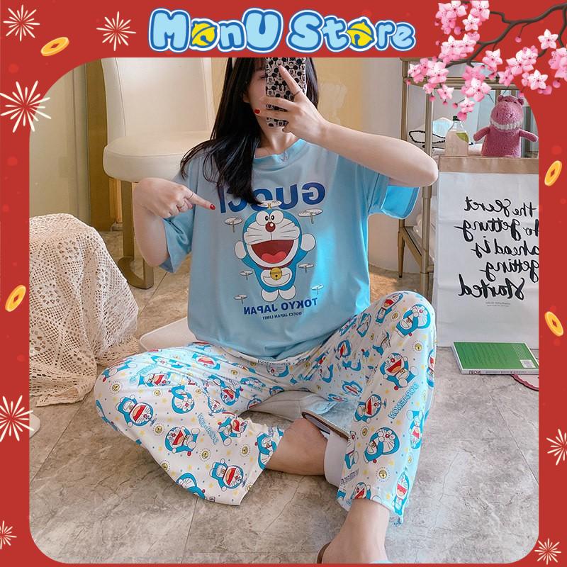 Đồ mặc nhà DORAEMON dễ thương cute freesize dưới 75 kg MON0191