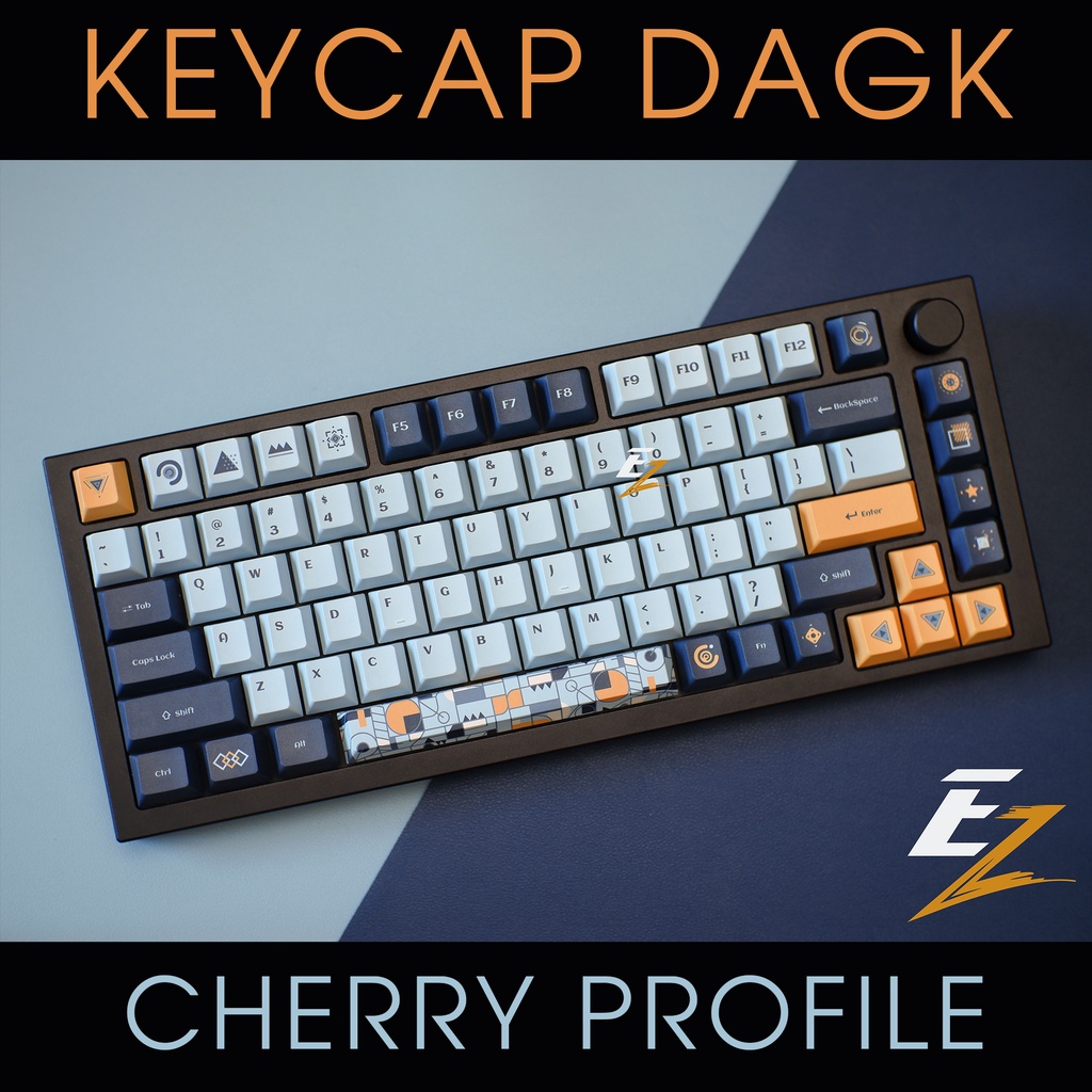 Keycap Cherry DAGK Black Blue 128 Phím Cho Bàn Phím Cơ Của EZPC