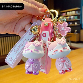 Hoạt Hình Móc Chìa Khóa Hình Mèo Sakura Kiểu Nhật Bản Dễ Thương