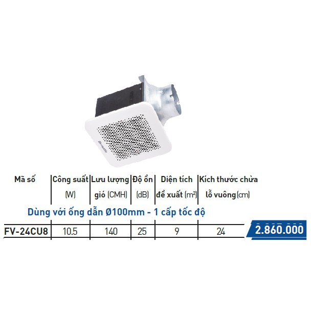Quạt hút âm trần Panasonic FV-24CU8