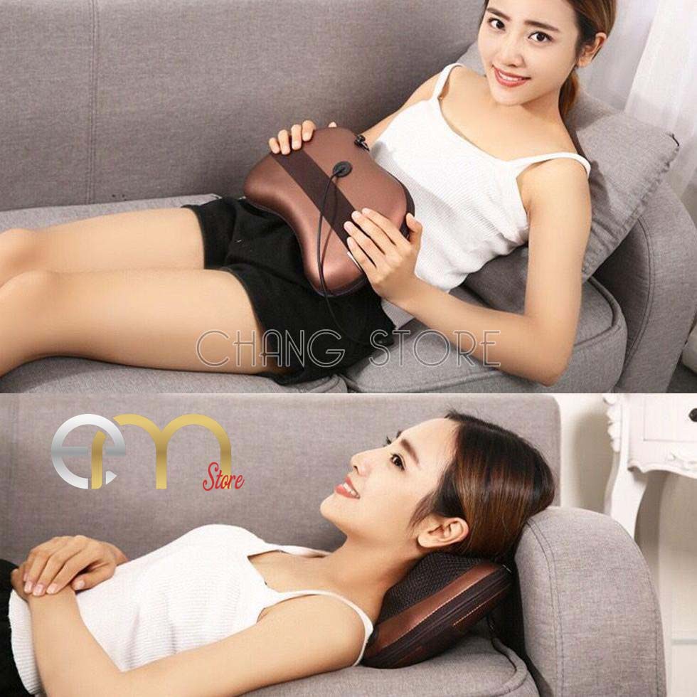 Gối Massage Cổ Vai Gáy 8 Bi Hồng Ngoại Công Nghệ Nhật Bản Cao Cấp