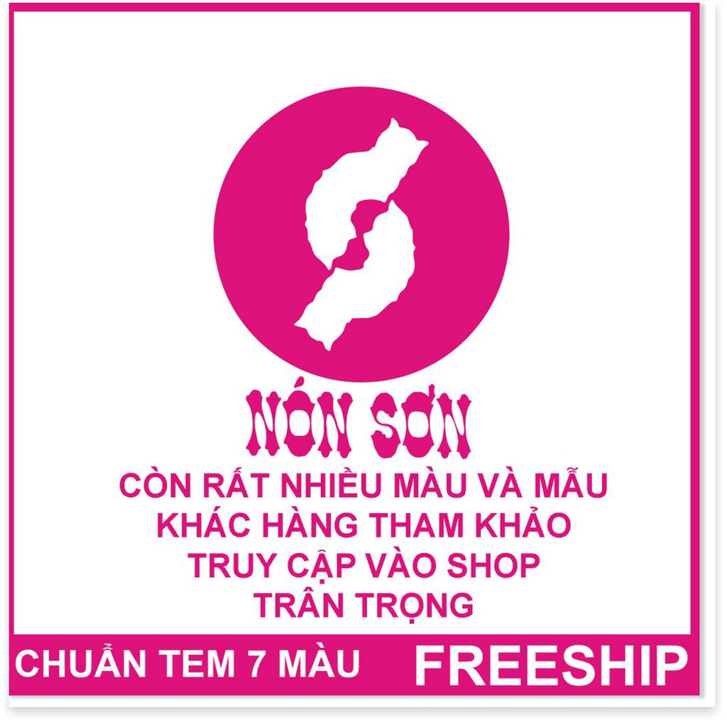 MỚI 2021 -  1 Cặp 2 Mũ Nón Sơn Cao Cấp Hàng Xịn Tem 7 Màu Nam Nữ Thời Trang trắng Khía Đỏ + Đen Khía Đỏ