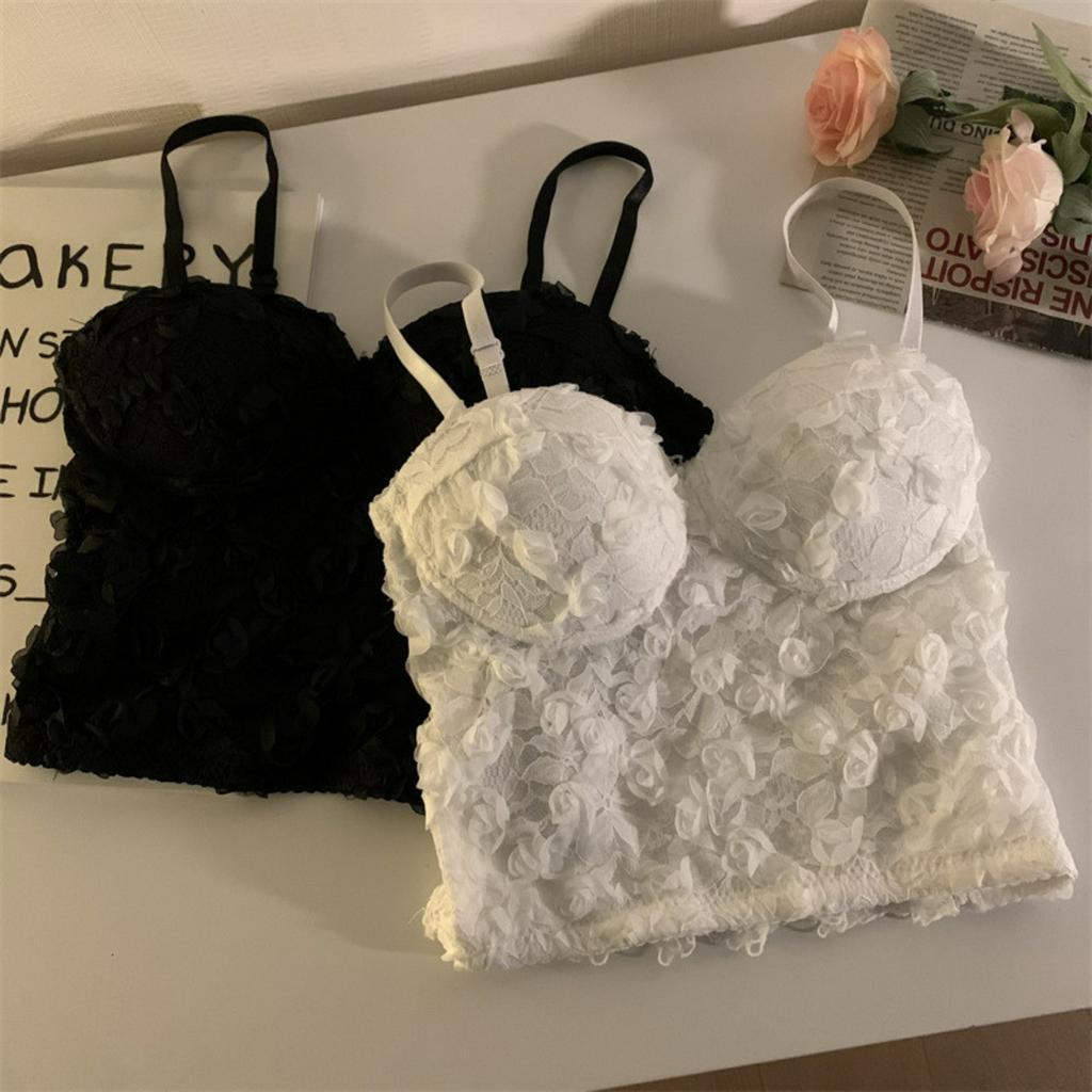Áo bra ren mút mỏng - Áo croptop nữ ống ren hoa hồng thêu mềm mại thông thoáng siêu xinh Bellar B1905