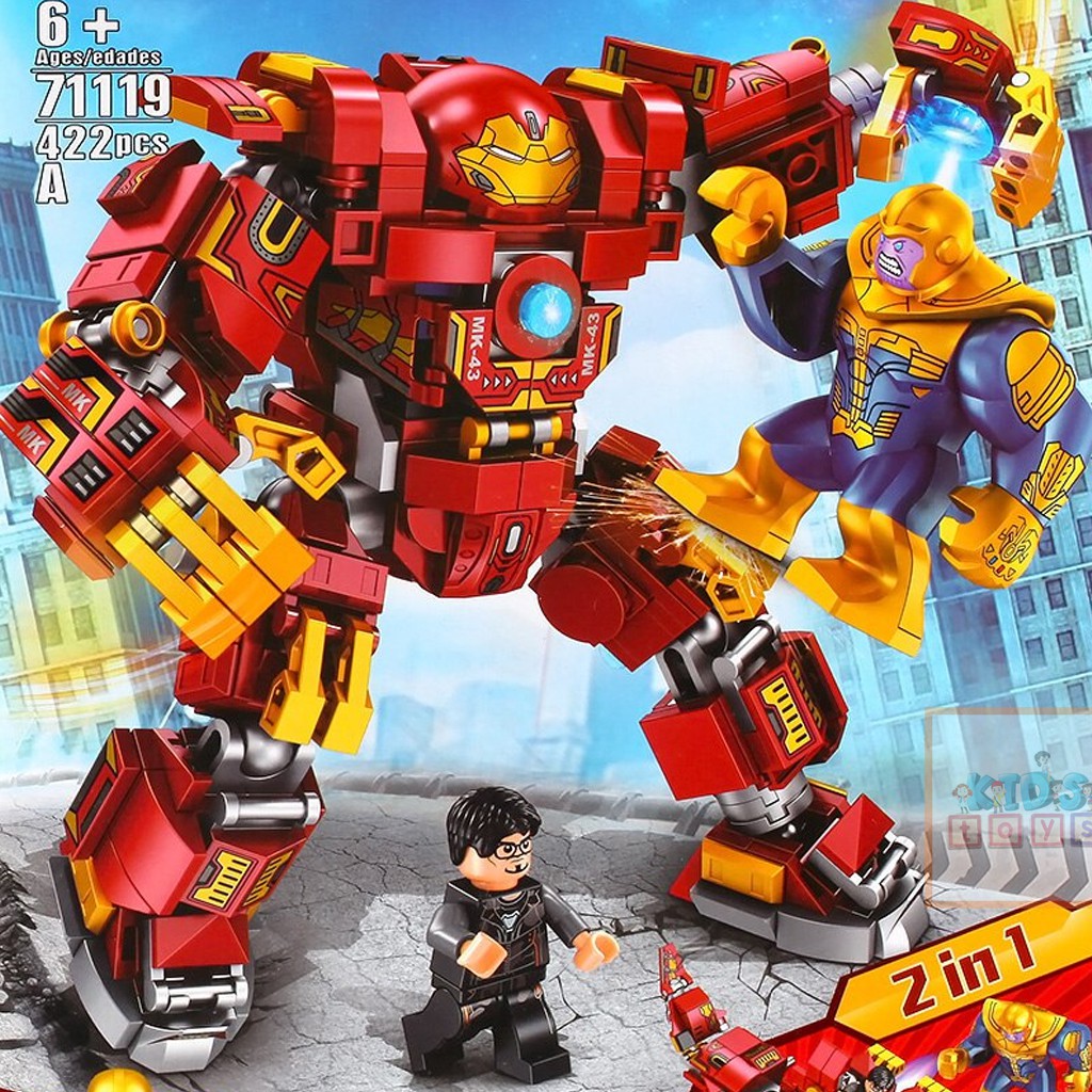 Đồ chơi lego, lego Hulkbuster người sắt iron man, đồ chơi lego avenger chất liệu nhựa ABS an toàn