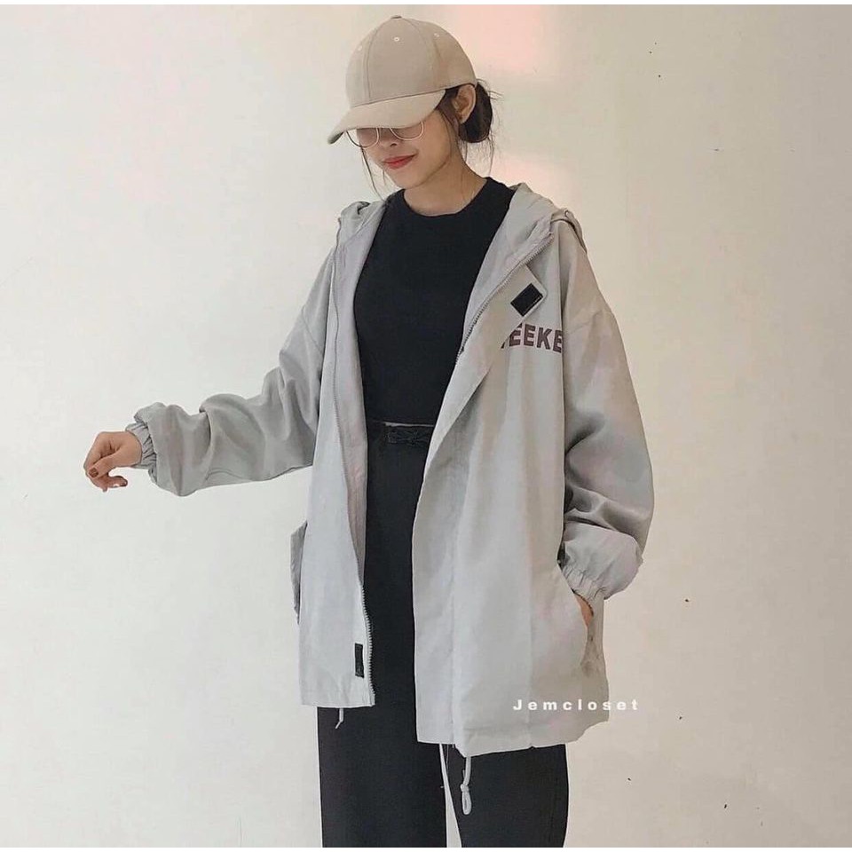 Áo Khoác Gió WEEKEND 2 màu Trắng/Đen Có Mũ Unisex Dáng Rộng xưởng sỉ nguyễn hoa | BigBuy360 - bigbuy360.vn