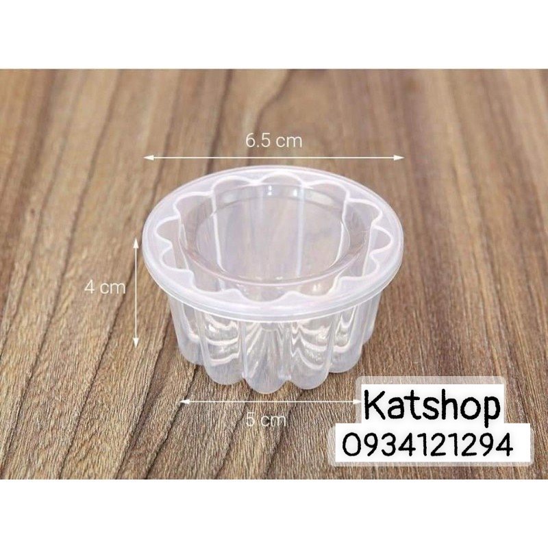 Set 10 khuôn làm thạch rau câu, bánh da lợn hình hoa có nắp đậy chuẩn hafaco