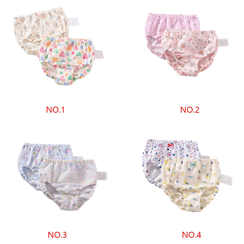 Bộ 2 quần lót chất liệu cotton mềm mại tiện dụng cho bé gái