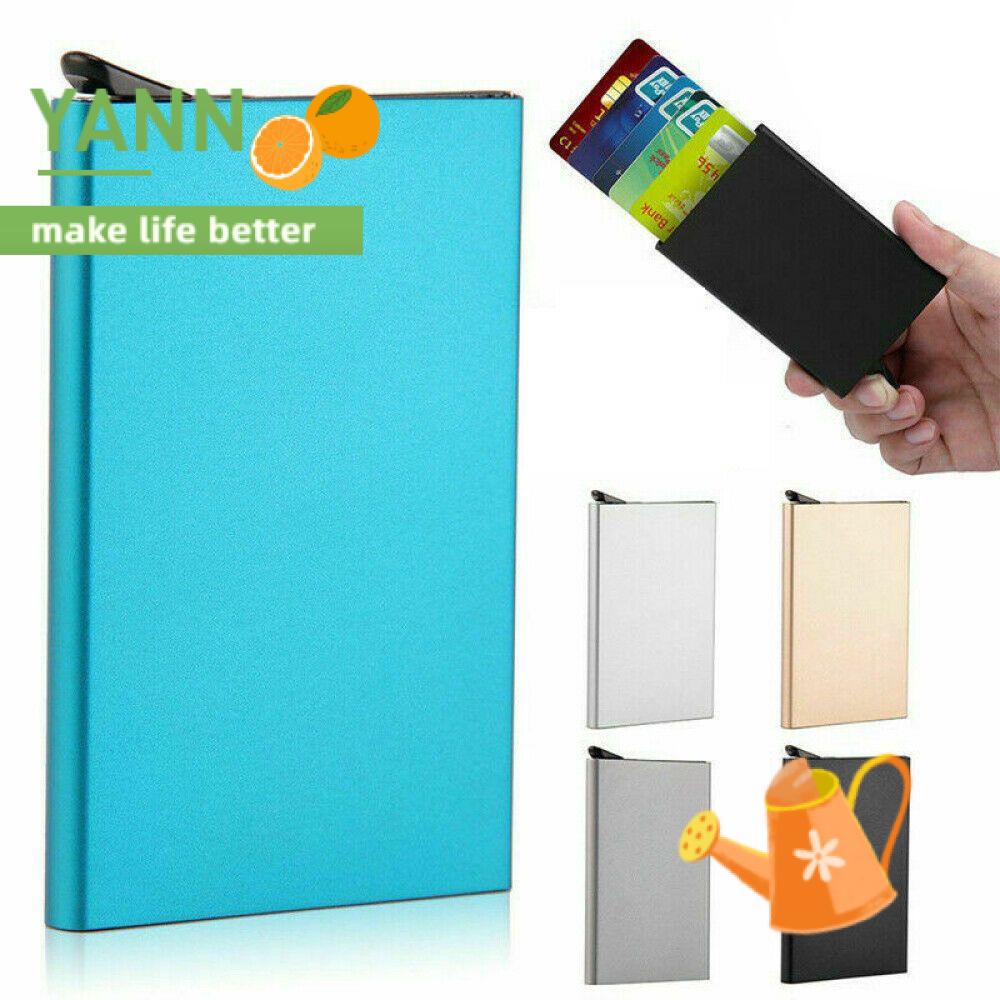 Ví Đựng Thẻ ID Bằng Hợp Kim Nhôm RFID Chống Trộm Tự Động Bật/Tắt Nhiều Màu Sắc