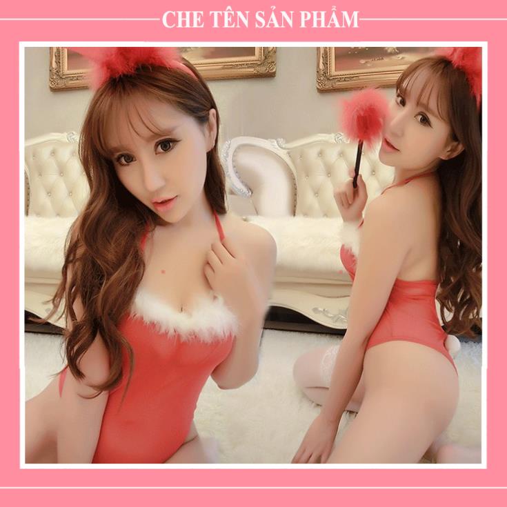 Đồ Ngủ Cosplay Sexy Thỏ Bunny ( Noel ) Điệu Đà, Bộ Bodysuit Sexy Voan Xuyên Thấu Đủ Món _ T900Red QuinBee | BigBuy360 - bigbuy360.vn