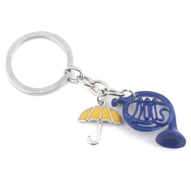 Lanfy 1 Móc khóa hình chiếc kèn màu vàng/xanh dương in chữ How I Met Your Mother