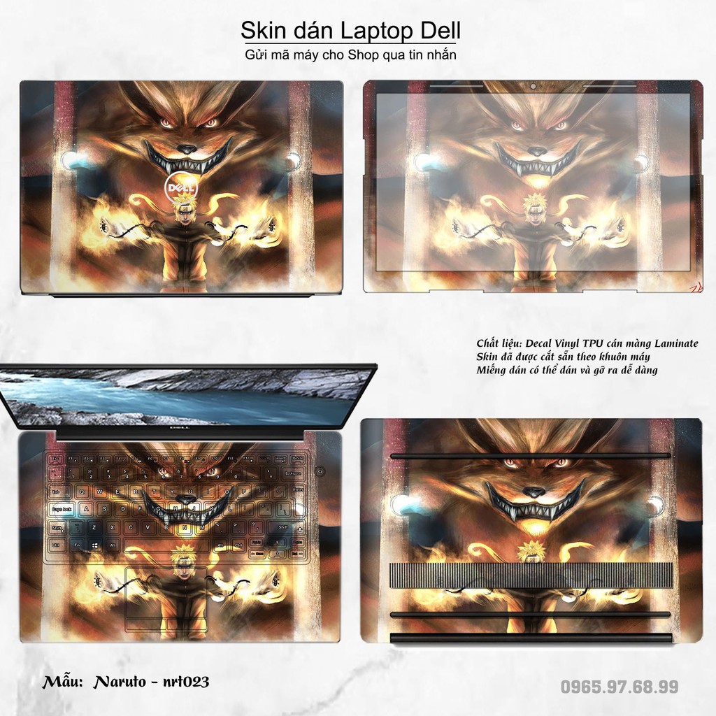 Skin dán Laptop Dell in hình Naruto (inbox mã máy cho Shop)