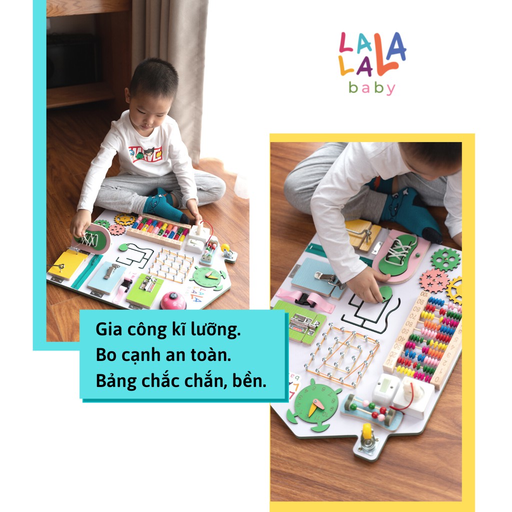 Bảng bận rộn - Busy board rèn luyện vận động tinh Lalala baby, kích thước 40x50x5cm. CÓ BẢO HÀNH, LỖI 1 ĐỔI 1