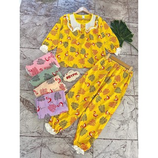 Set bộ tiểu thư hoạ tiết dễ thương mặc nhà