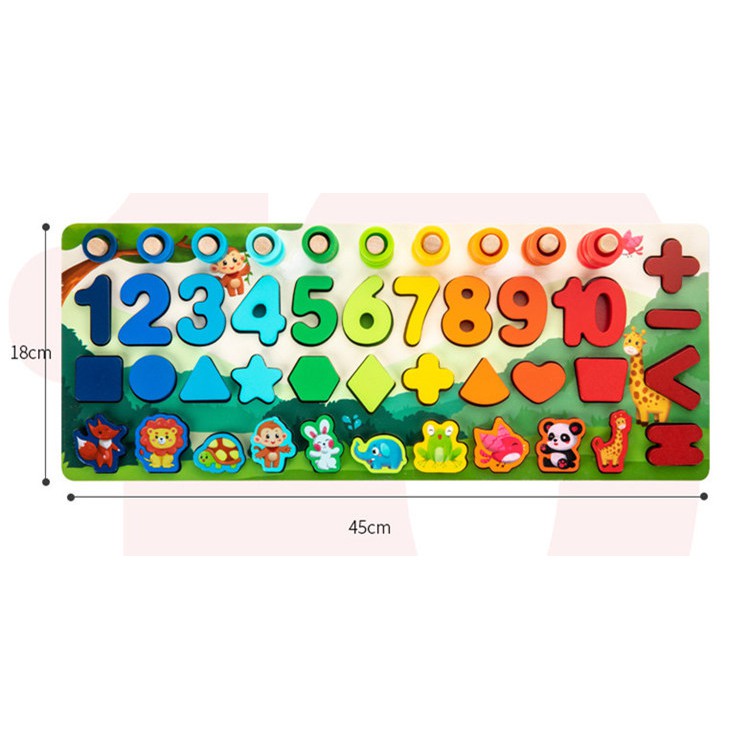 Bộ Đồ Chơi Xếp Hình Bằng Gỗ 5 Trong 1 Cho Bé