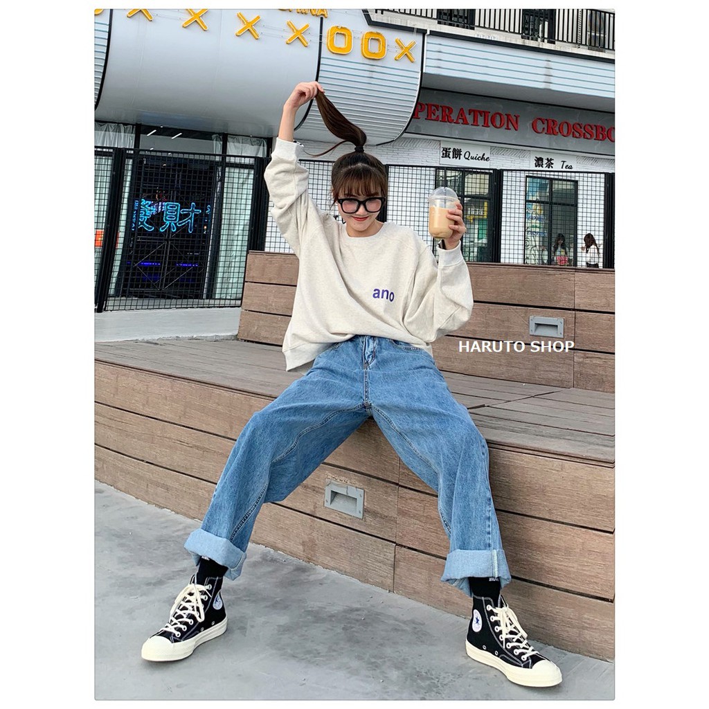 Quần JEAN dài UNISEX nam nữ Quần suông dáng dài | BigBuy360 - bigbuy360.vn