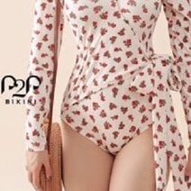 P2P BIKINI - Monokini tay dài, đắp chéo vạt buộc nơ - MN450_HN