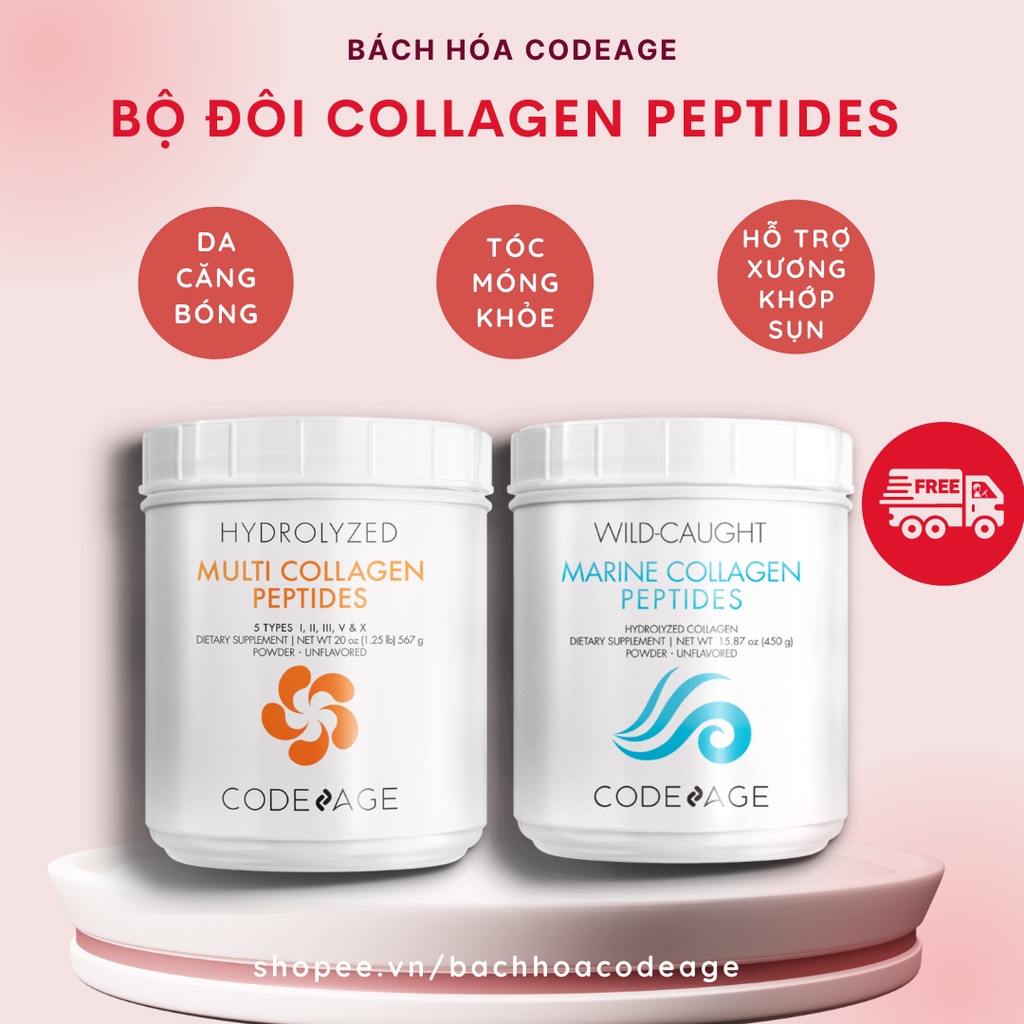 Bộ đôi CODEAGE collagen thủy phân MARINE COLLAGEN PEPTIDES + MULTI COLLAGEN PEPTIDES
