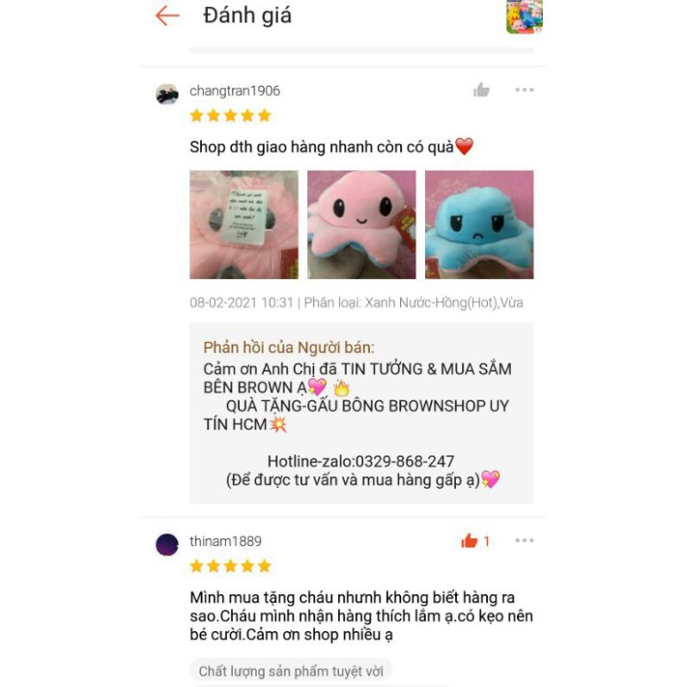 [G03]  Gấu Bông Bạch Tuột Cảm Xúc✨Chính Hãng✨Bạch Tuột Cảm Xúc.Mua Ngay S020