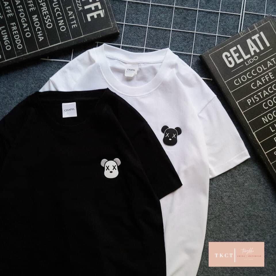 Áo thun Unisex nam nữ form rộng chất cotton co giãn- Áo phông thêu gấu basic dễ phối đồ RÔ STORE AT15