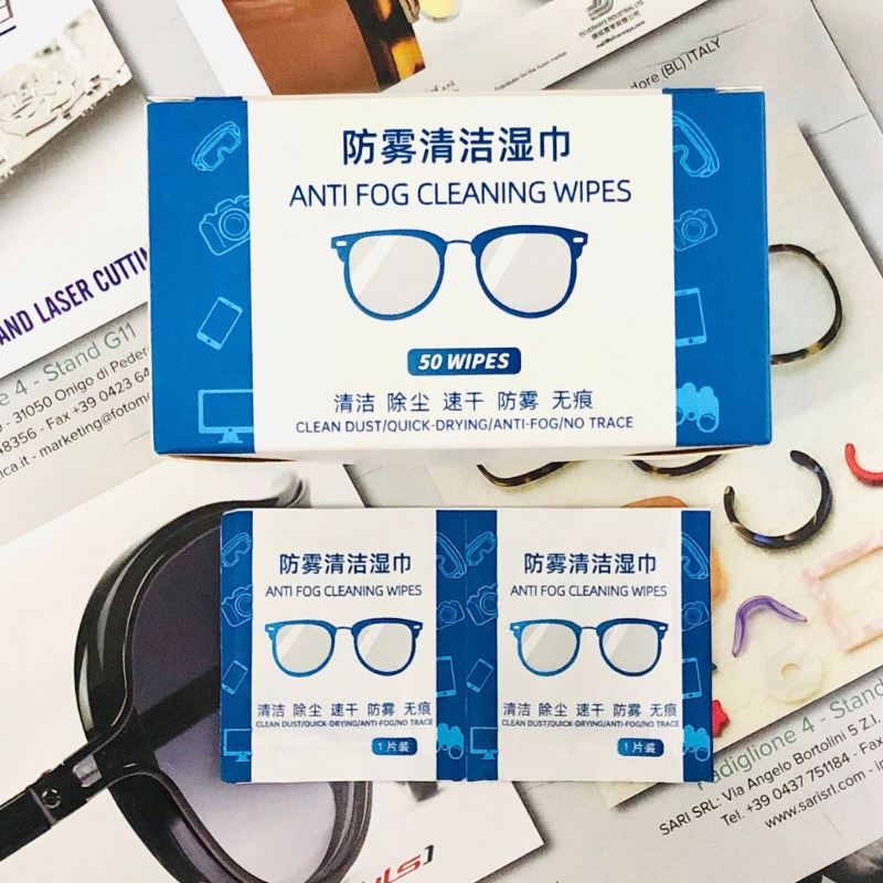 Set 50 miếng lau kính chống sương mù dùng một lần tiện lợi