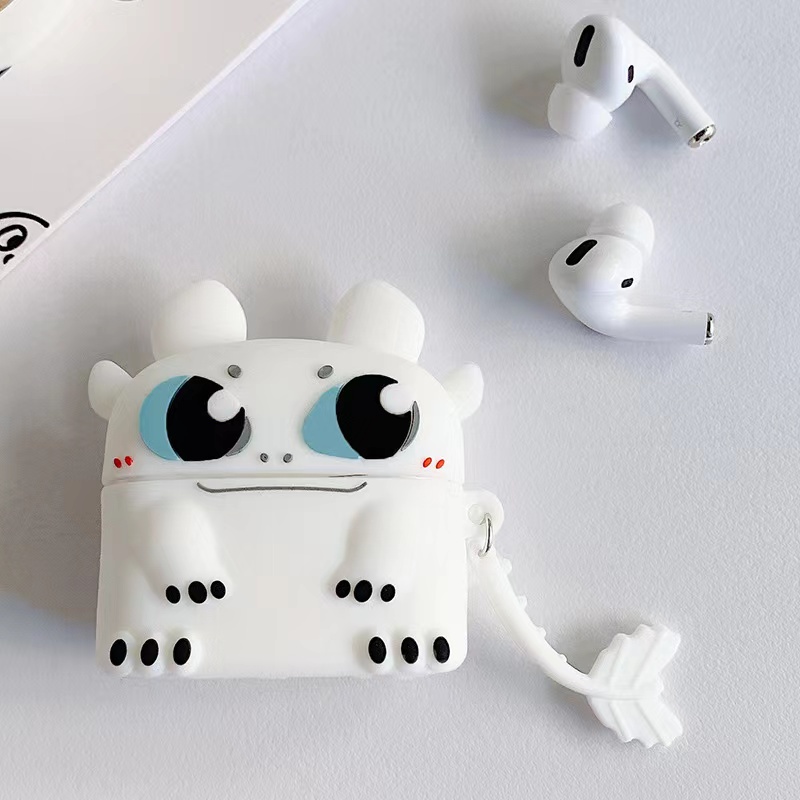 Ốp bảo vệ tai nghe Night Fury Black White Dragon tương thích với AirPods pro i12 1 / 2