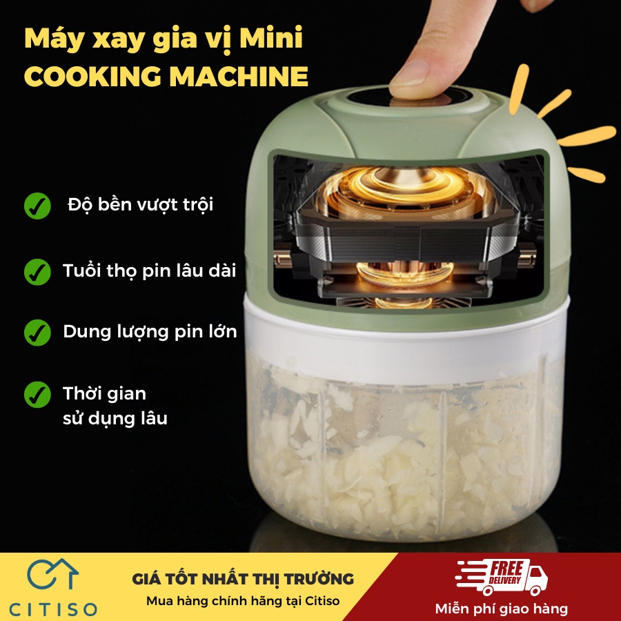 MÁY XAY MINI TỎI ỚT CẦM TAY ĐA NĂNG [XAY THỊT, GIA VỊ, ĐỒ ĂN DẶM CHO BÉ]