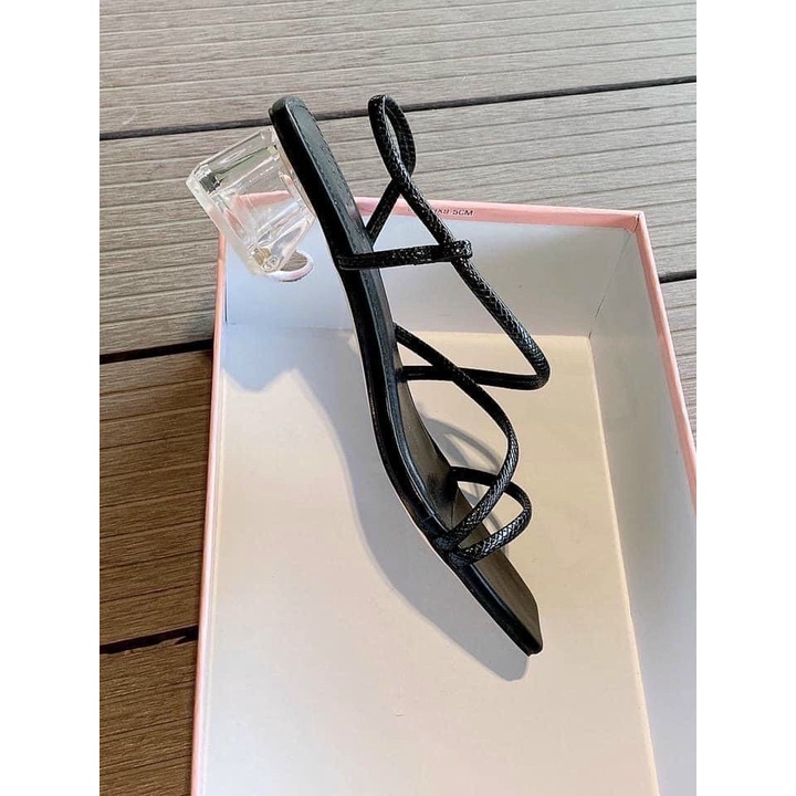 Dép sandal gót pha lê 4 phân mã G50