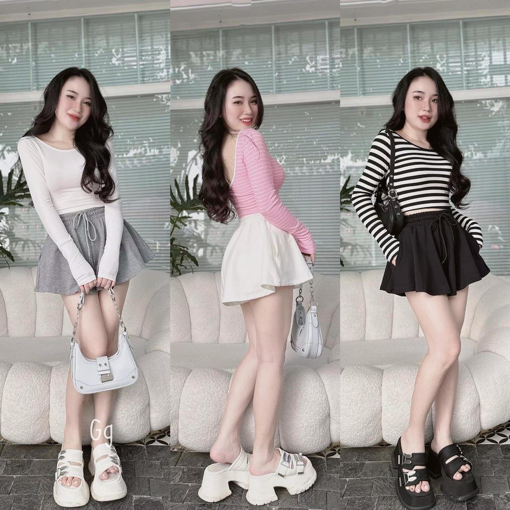 sét bộ gân đùi áo gân sọc tay dài hot