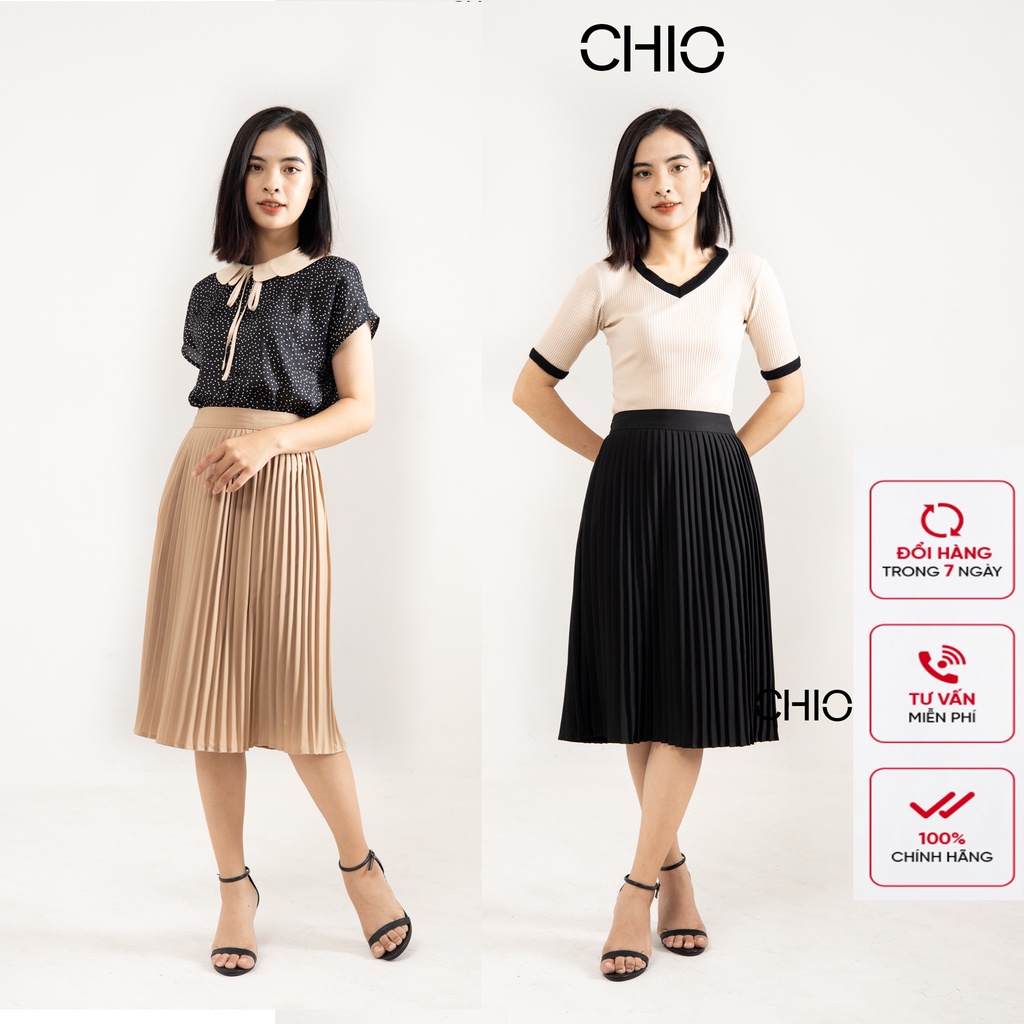 Chân váy xếp ly 2 lớp CHIO chất liệu cao cấp không nhăn không ra màu không xù lông đủ size