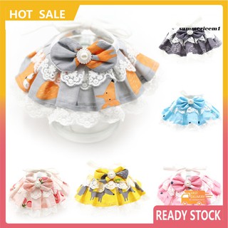 Vòng Cổ Ren Đính Nơ Xinh Xắn Cho Thú Cưng