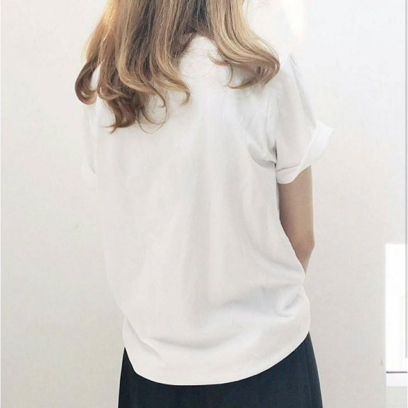 Áo thun nữ tay lỡ Hàn Quốc form rộng in hình BTS chibi dễ thương vài dày mịn TEEWOTL41
