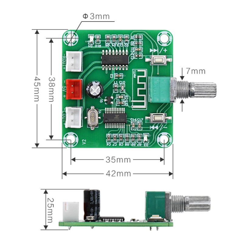 XH-A158 Ultra Clear Bluetooth 5.0 Bảng mạch khuếch đại công suất PAM8403 Mô-đun khuếch đại loa không dây tự làm 2x5W