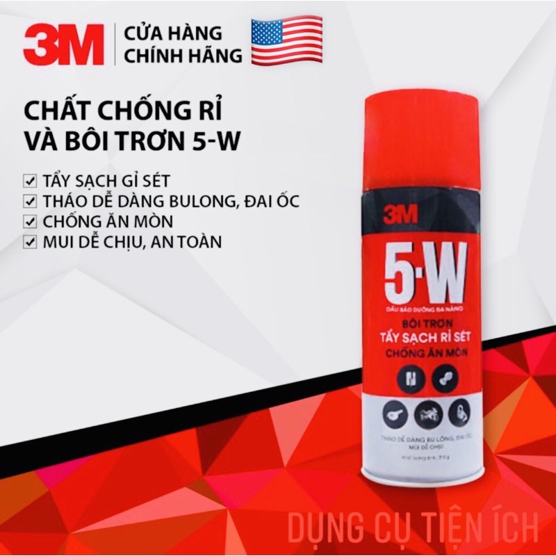 Chất Tẩy Rửa, Bôi Trơn, Chống Rỉ Sét 3M - 5W