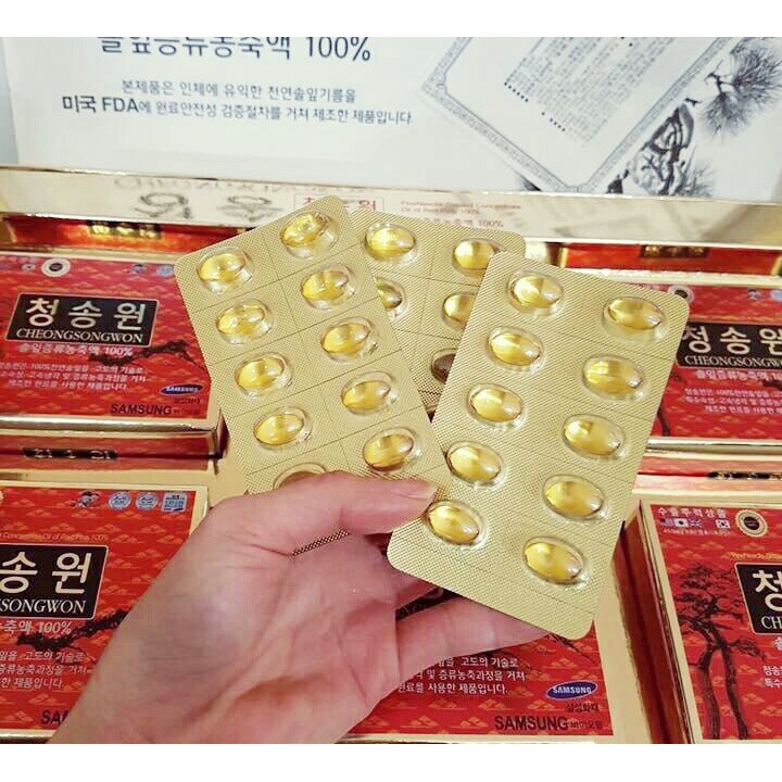 Tinh Dầu Thông Đỏ Hàn Quốc Cheongsongwon Cao Cấp, Hộp Đỏ 180 viên