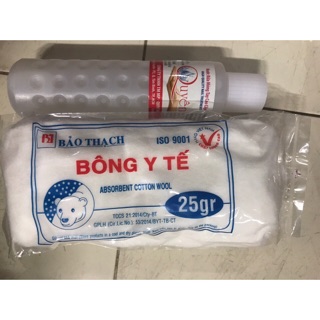 Combo nước rửa móng tay quyên 125ml và bông gòn 25g
