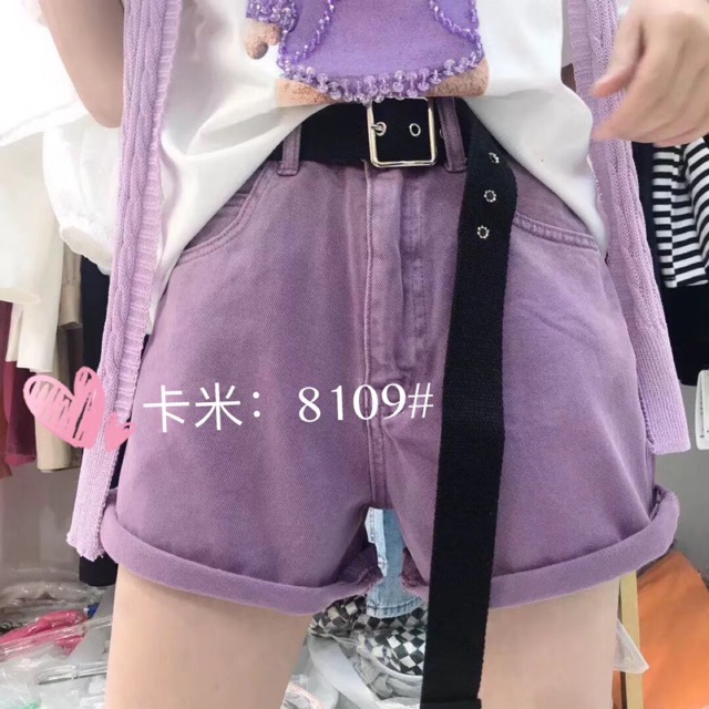 Quần short thô kèm đai