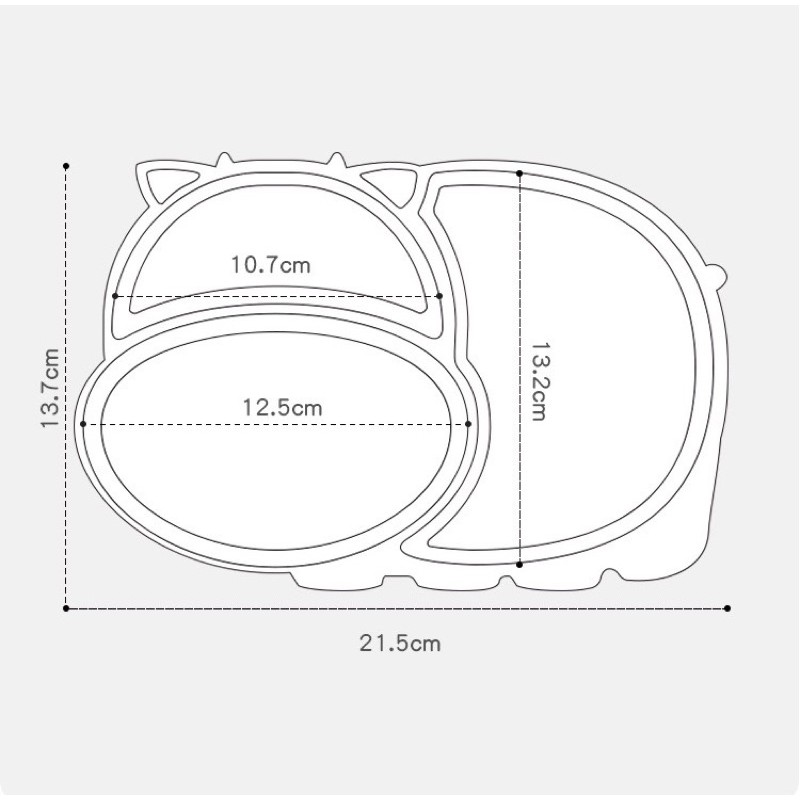 Khay ăn dặm silicon bám dính chống đổ hình hà mã đáng yêu cho bé ăn dặm