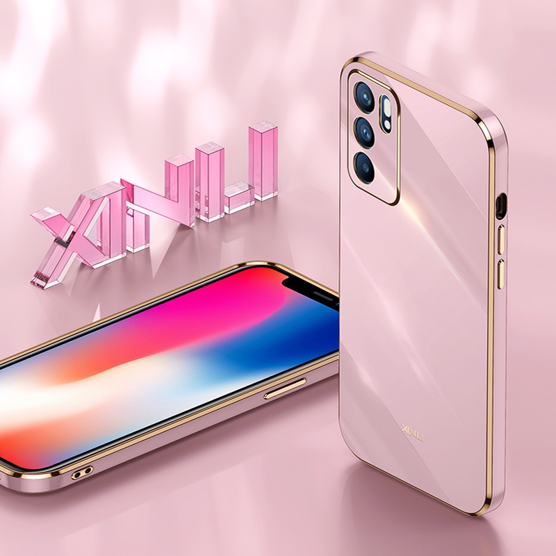 Ốp Điện Thoại Silicon Mềm Viền Thẳng Hình Khối Rubik 6D Cho Oppo Reno 6Z 4Z 6 5 Z Pro